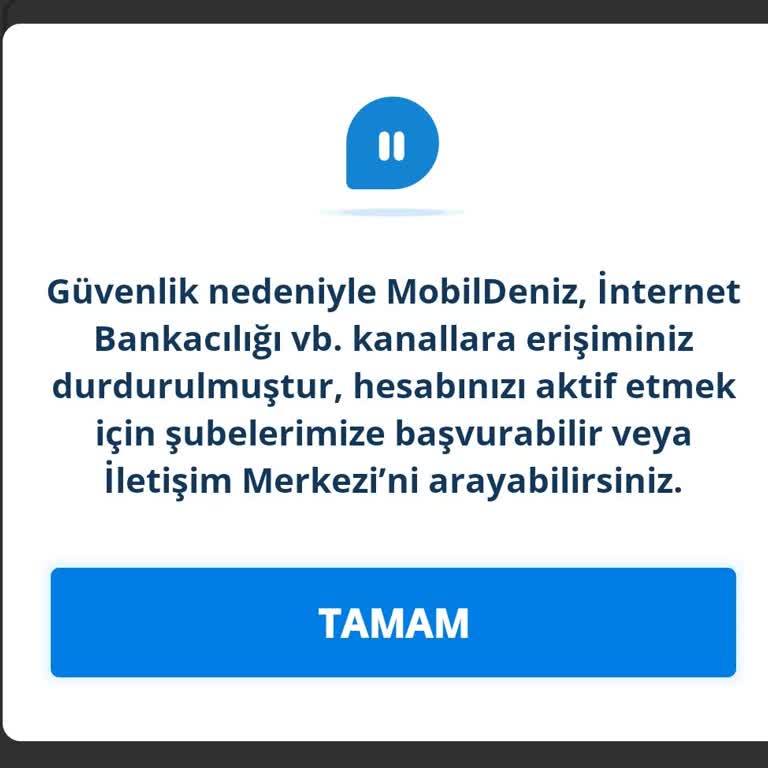 Denizbank Güvenlik Nedeniyle İnternet Şubesine Giremiyorum