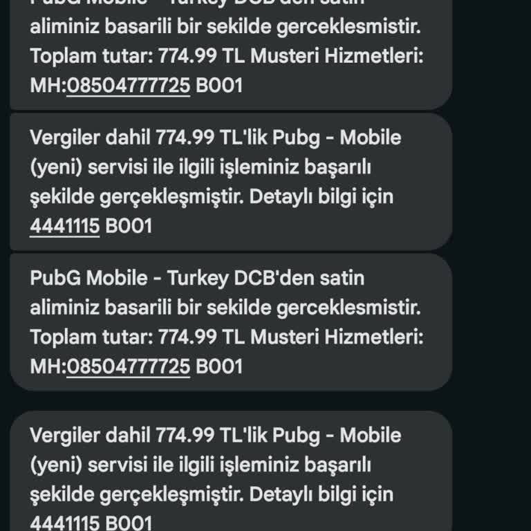 PUBG (Pubgmobile.com) Bilgim Dışında 538 649 5012 Numaralı Telefondan Çekildi