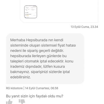 Hepsiburada Siparişimi Israrla İptal Etmemi İstiyor