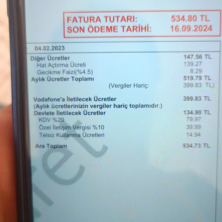 Kapattırılan Hat İçin Haksız Ücret Talebi