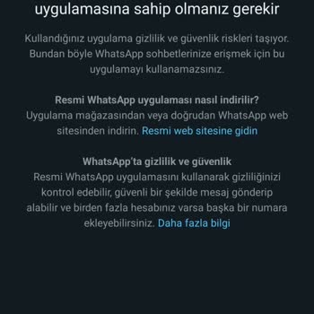 WhatsApp Resmi Uygulama Değildir