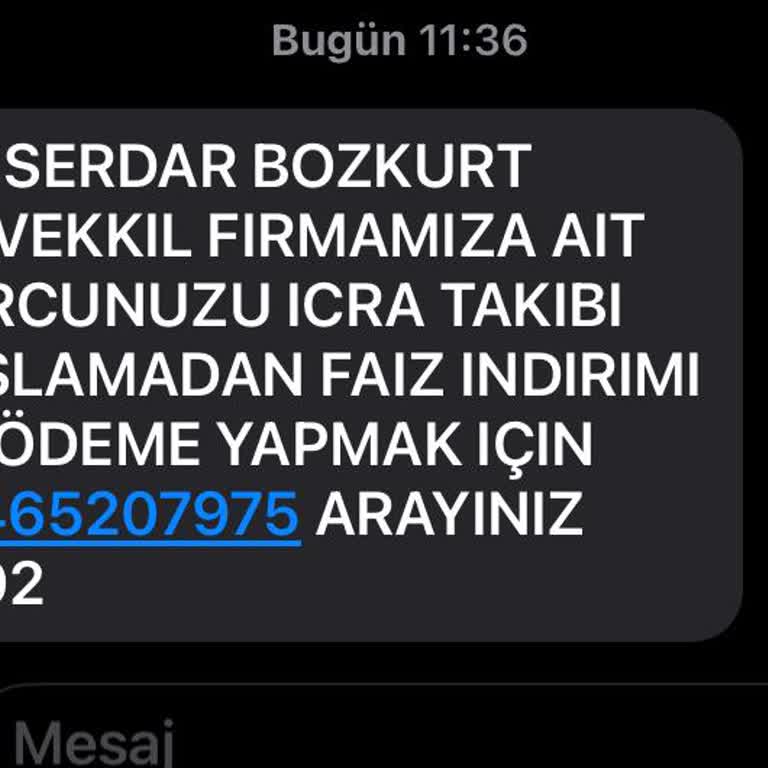 UCKOCLAR HK (SMS) Hukuk Bürosundan Gelen Mesajlar Hakkında