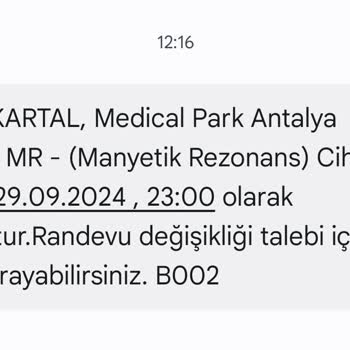 Medical Park MR Randevu Umursamazlığı