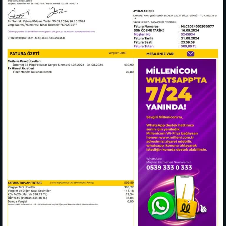 Millenicom İnternet Sorunu Çözülmüyor