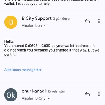 Bicity Tokenlerim Cüzdanıma Aktarılmıyor