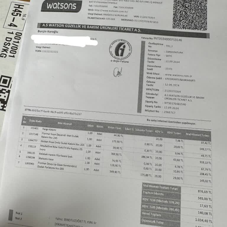 Watsons Eksik Ürün Gönderildi!