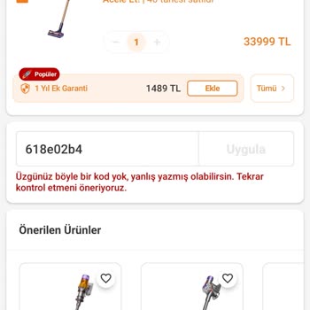 Trendyol Dyson İndirim Kuponu Kullandırmıyor