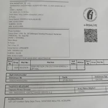 Sony Eurasia Sony Ps5 Bozuk Ürün