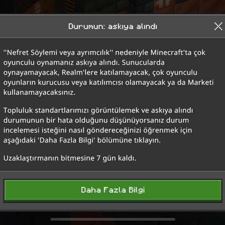 Minecraft Hizmetleri Minecraft Geçici Ban