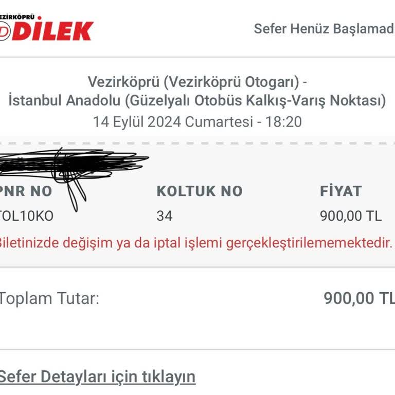 Obilet Seyahat Şirketi İptal Sorunu