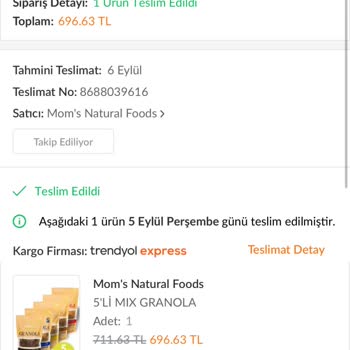 Mom's Natural Foods MOM's Naturel Foods Kurtlanmış Ürün