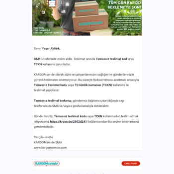 D&R Ve Kargomsende Siparişimi Teslim Edemedi