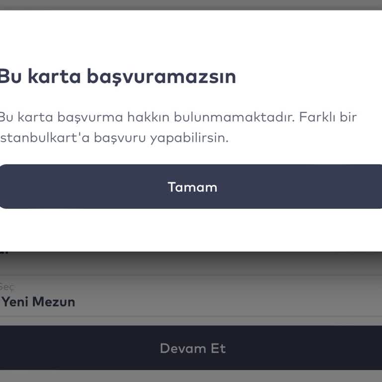 BELBİM (İstanbulkart) Yeni Mezun Kartı Hakkımı Kullanamıyorum