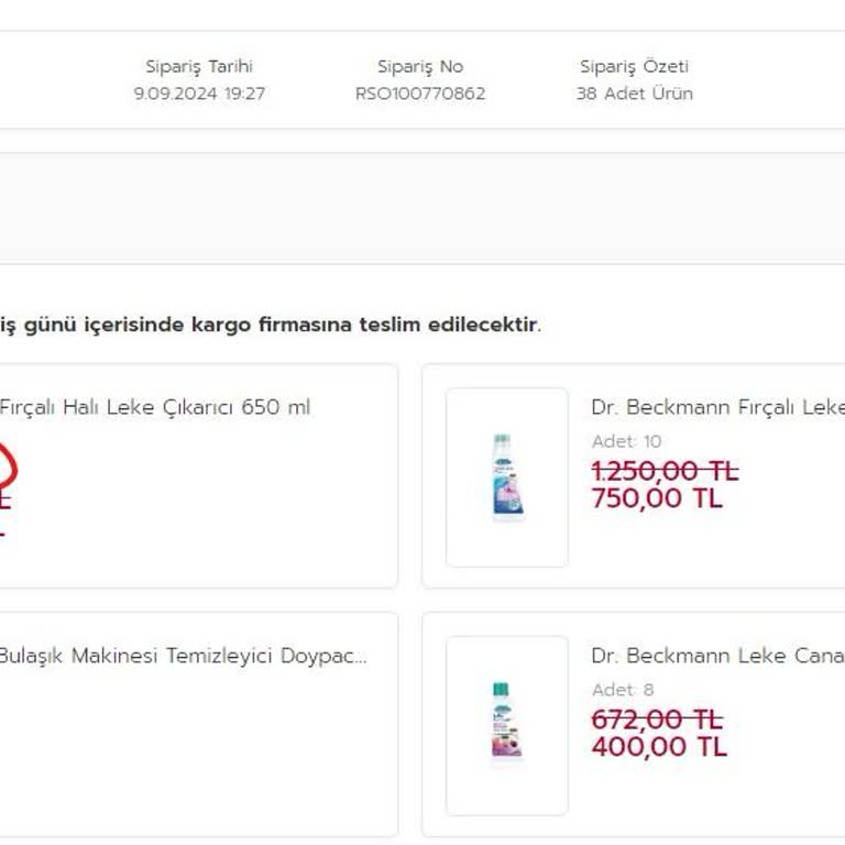 Rossmann Siparişimi İptal Etti