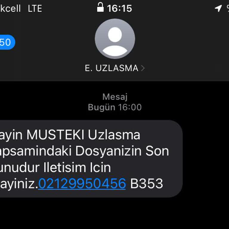 E.UZLASMA (SMS) E. Uzlaşma (SMS)