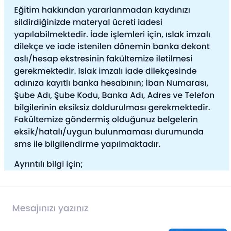 İstanbul Üniversitesi AUZEF Materyal İadesi Yapmıyor!