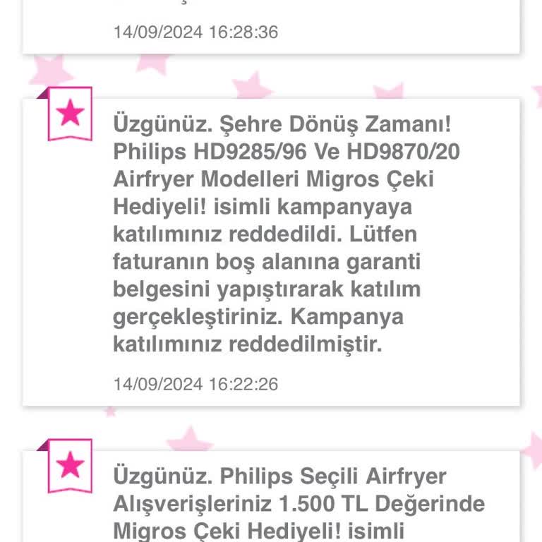 Kaydol Kazan Philips Airfryer Migros Kampanyasını Kazandım Ama Uygulama Reddediyor