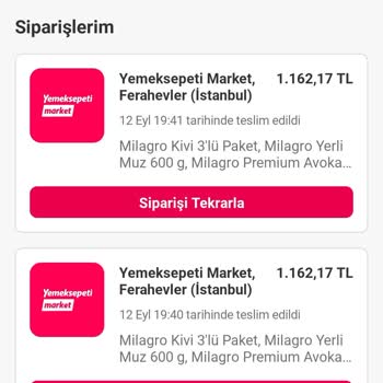 Yemek Sepeti Market Alışverişi Sorunları