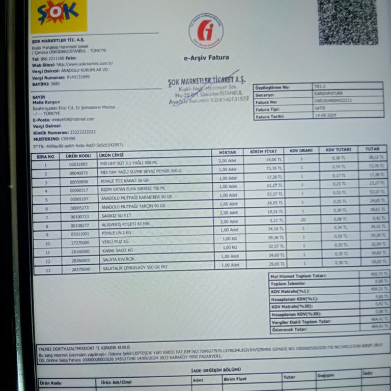 Şok Market Sipariş Ve Teslimat Sorunu