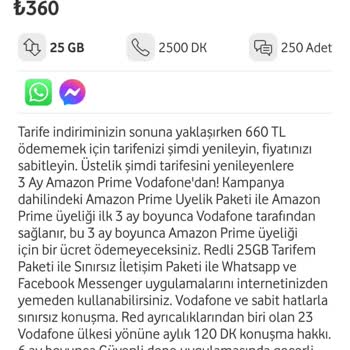 Vodafone'un Zorla Dayattığı Paketler ve Yetersiz İnternet