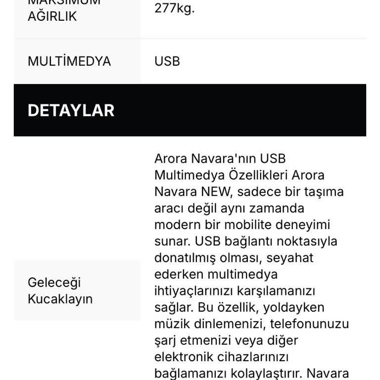 Arora Motor Arora Navara New USB Özelliği Var Deniliyor Ama Yok