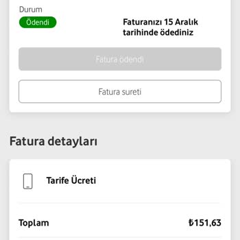 Vodafone'dan Sürekli Artan Fatura ve Yanıltıcı Bilgilendirme