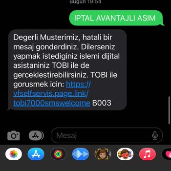 Vodafone Avantajlı Asim Paketini İptal Edememe Sorunu