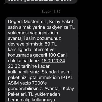 Vodafone Avantajlı Asim Paketini İptal Edememe Sorunu