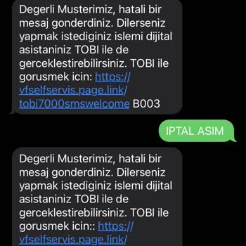 Vodafone Avantajlı Asim Paketini İptal Edememe Sorunu