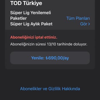 TOD Tv Tod Süper Lig Paketi Açılmıyor.!