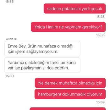 Yemeksepeti Hatalı Siparişi Değiştirmedi