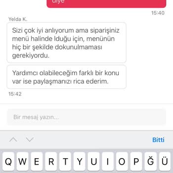 Yemeksepeti Hatalı Siparişi Değiştirmedi