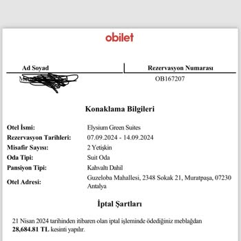 Obilet Rezervasyon İle Oda Nın Aynı Olmaması