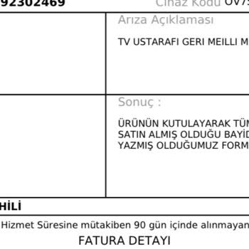 Vatan Bilgisayar/Onvo75'' TV Kusurlu Ürün Satış Ve Müşteri Mağduriyeti
