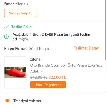 Trendyol Zifona Kuzey Oto Çadır Mağdur Etti Bizi