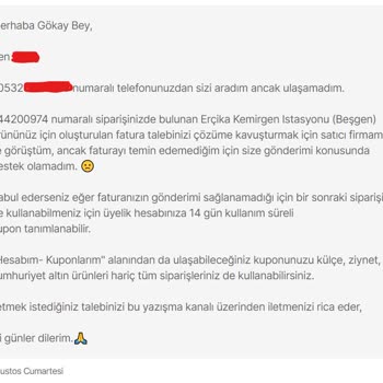 Hepsiburada Aldığım Ürüne Fatura Vermiyor.