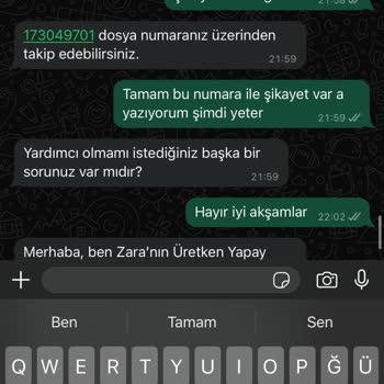 Zara Ürünü İade Edemiyorum