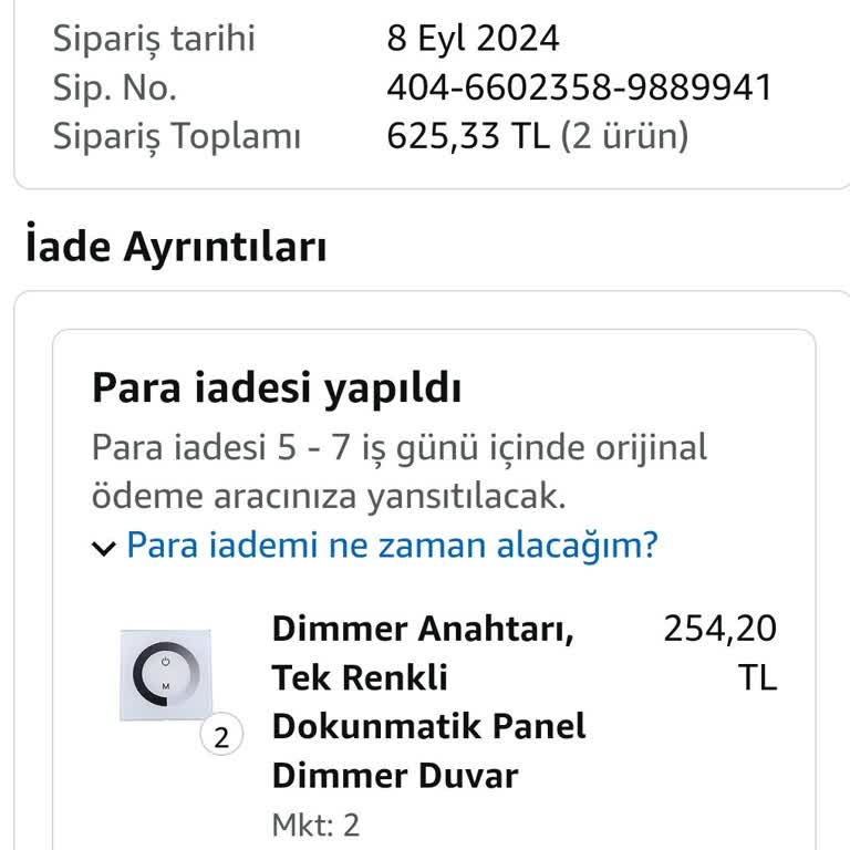 Amazon Prime Sipariş İptali