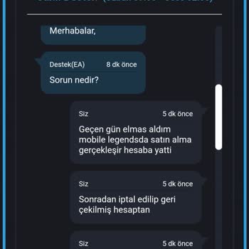 GameSatış Mobile Legends Elmas Yükleme Sorunu Ve Müşteri Hizmetleri Problemi