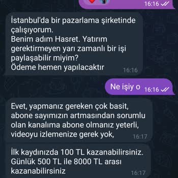 Telegram Üzerinden Gelen Şüpheli İş Teklifi Ve Kimlik Bilgilerimin Kullanımı