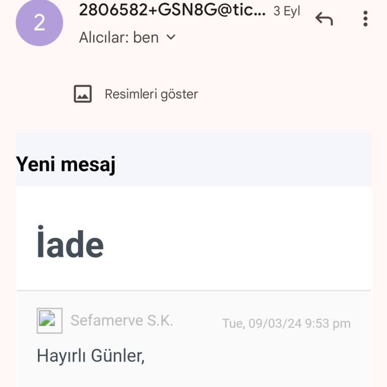 Sefamerve İade Ürün İçin Sürekli Oyalama Ve Geciken Para İadesi