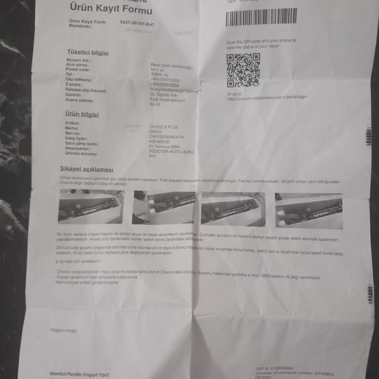Media Markt'tan Aldığım Scooter Bir Haftada Arızalandı