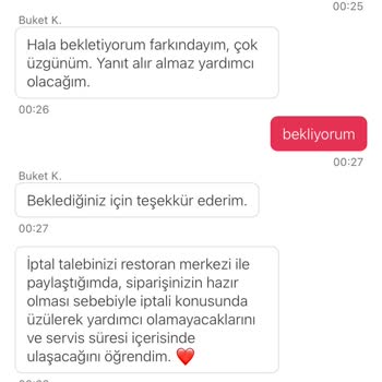 Yemeksepeti İptal Etmediğiniz Sipariş