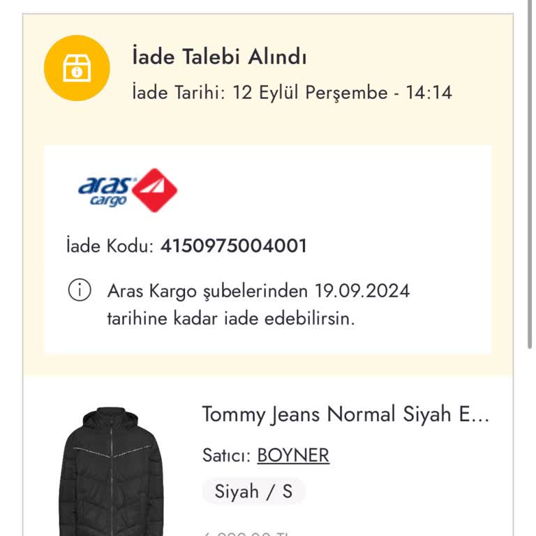 Aras Kargo Para İadesi Talep