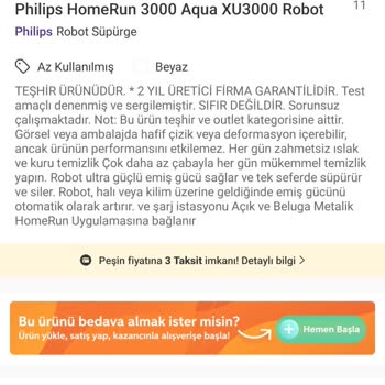 Philips Homerun 3000 (XU3110/02) Problema con la devolución del robot aspirador