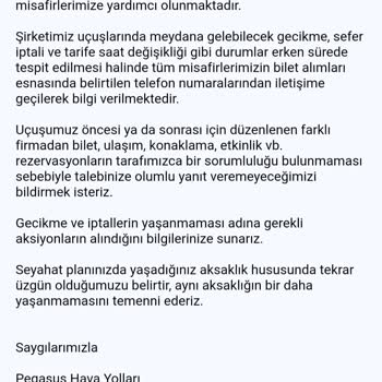 Problema de Cancelación de Último Minuto con Pegasus Airlines