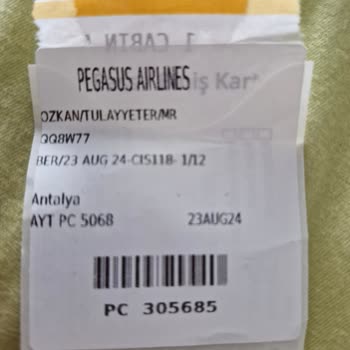Pegasus Airlines dañó mi maleta de ₺4000 y no se responsabiliza