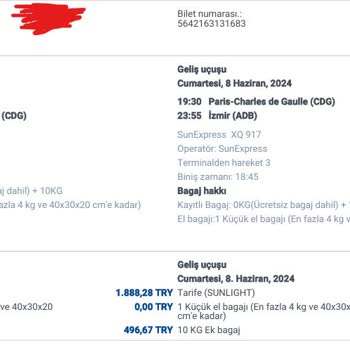 Sunexpress: Cobro de Equipaje Adicional No Reconocido