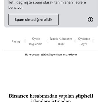 Recibí correos sospechosos de SunExpress sobre mis activos de Binance