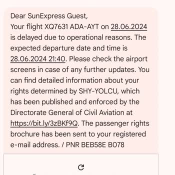 Retraso en el vuelo de Sun Express arruinó mis vacaciones